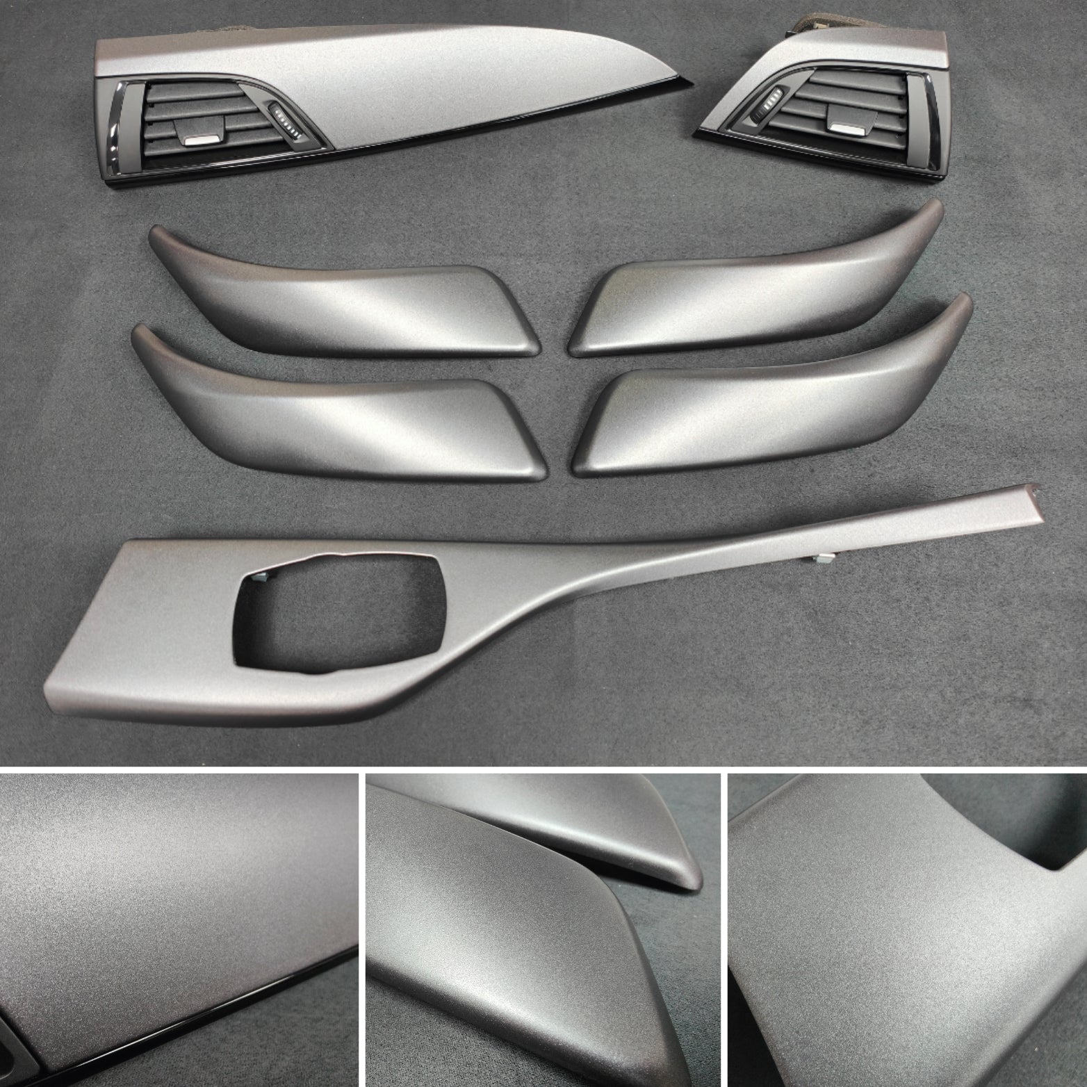 BMW F20 F21 F22 INTERIOR TRIM SET - SHADOW GREY / GLOSS BLACK ACCENT